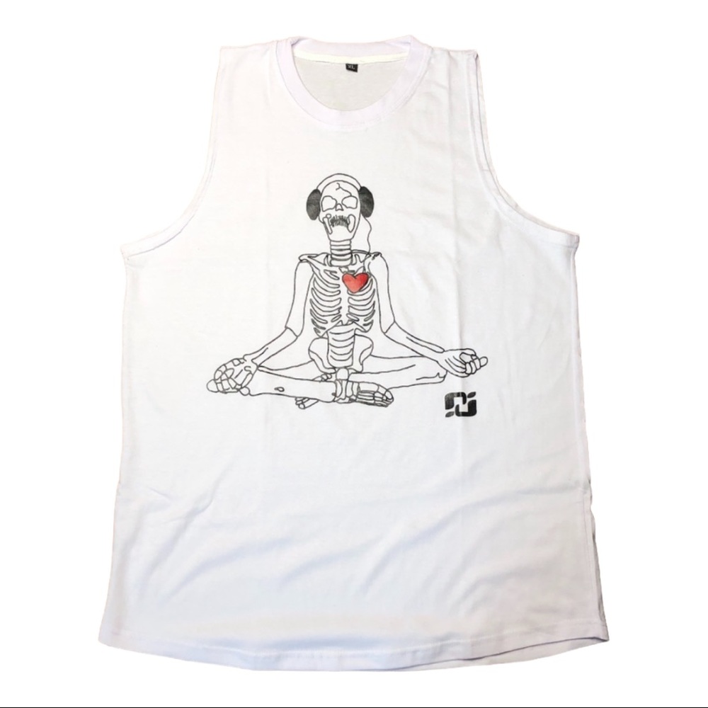 Limited Edition Yoga Workout Skeleton Music Headphone Vibe Tank Top